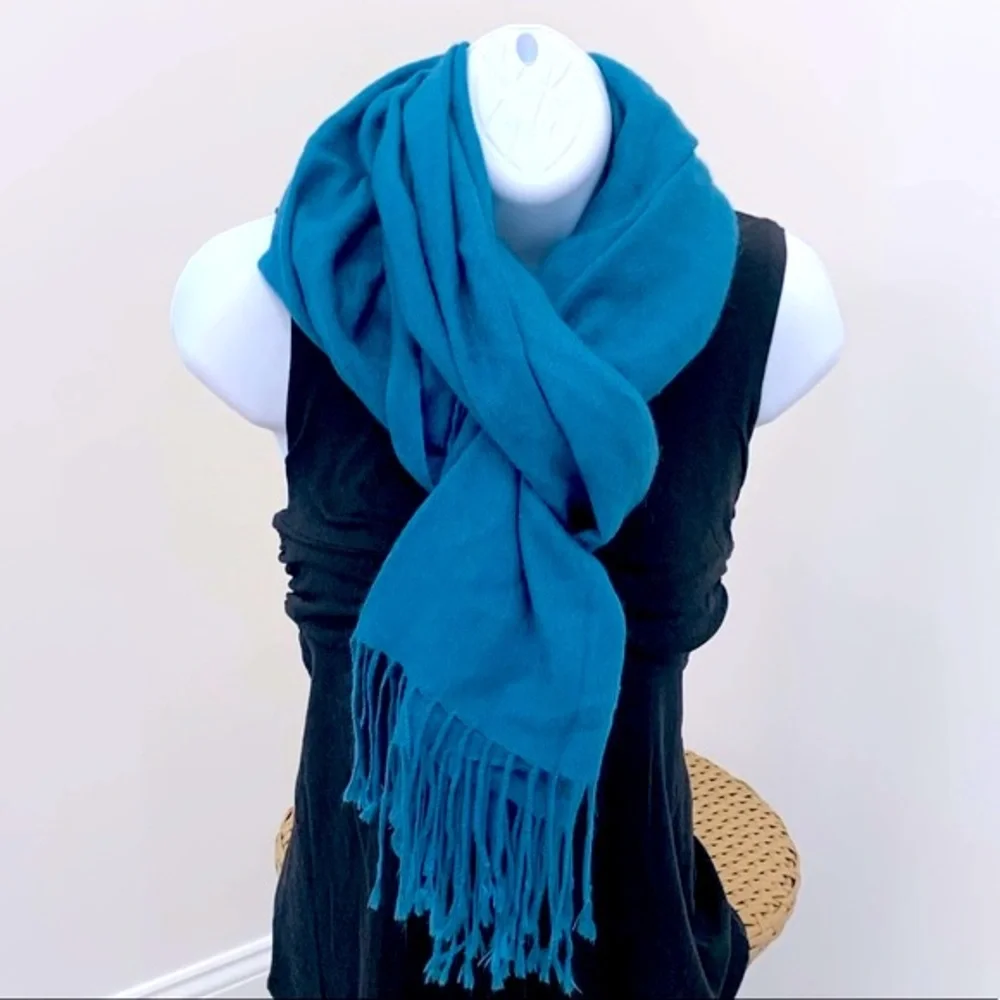 Teal blue pashmina style scarf wrap